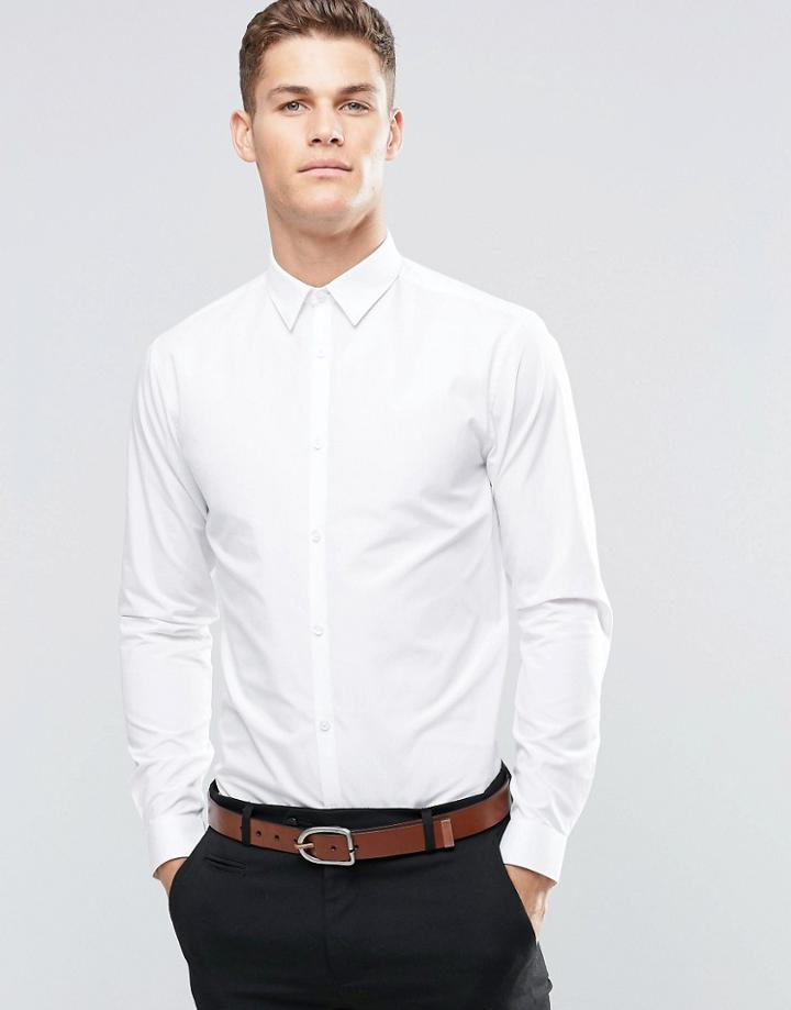 New Look Poplin Shirt In White In Regular Fit - White