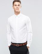 New Look Poplin Shirt In White In Regular Fit - White