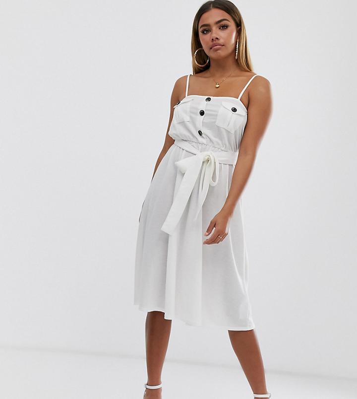 Asos Design Petite Midi Utility Sundress - Green