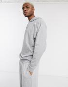 Asos Design Lightweight Oversized Hoodie In Gray Marl-grey