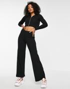 New Look Zip Up Hoodie And Pants Set In Black