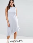 Asos Curve Premium Drop Hem Dress - Gray