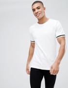 Only & Sons T-shirt With Cuffed Arm Band - White