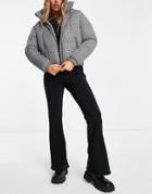 New Look Ribbed Flare Pant In Black