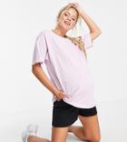 Asos Design Maternity Ultimate Oversized T-shirt In Orchid-purple