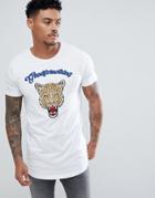 Good For Nothing Muscle T-shirt With Tiger Print - White