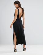 Finders Luca Deep V Back Maxi Dress - Black