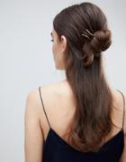 Asos Design Sleek Hair Pin In Gold - Gold