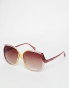 Asos Oversized 70s Sunglasses In Pink Graduated Frame - Multi