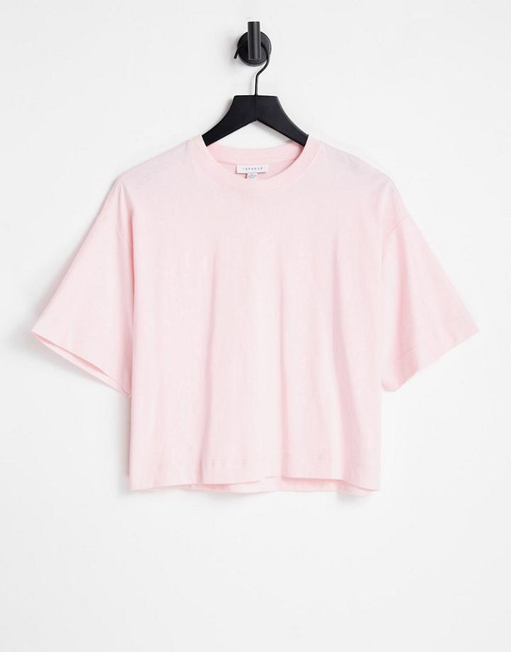 Topshop Panel Boxy Tee In Blush-pink