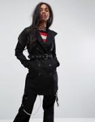 Tripp Nyc Belted Trench Coat - Black