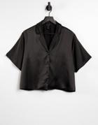 New Look Coordinating Satin Shirt In Black