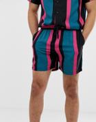 New Look Two-piece Shorts In Green Stripe - Green