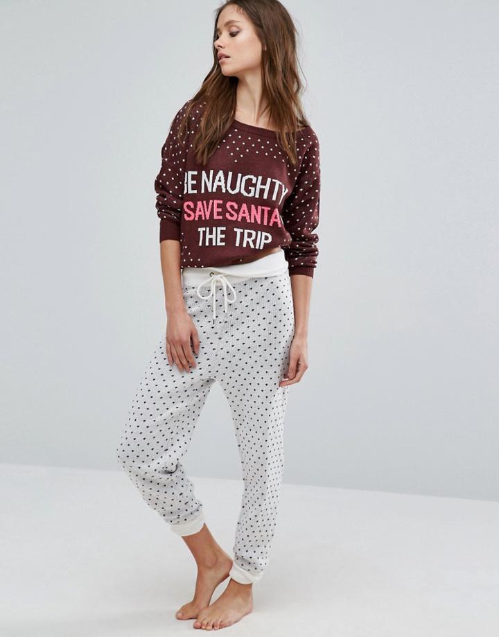 Noisy May Kick Backs Knit Jogger - White