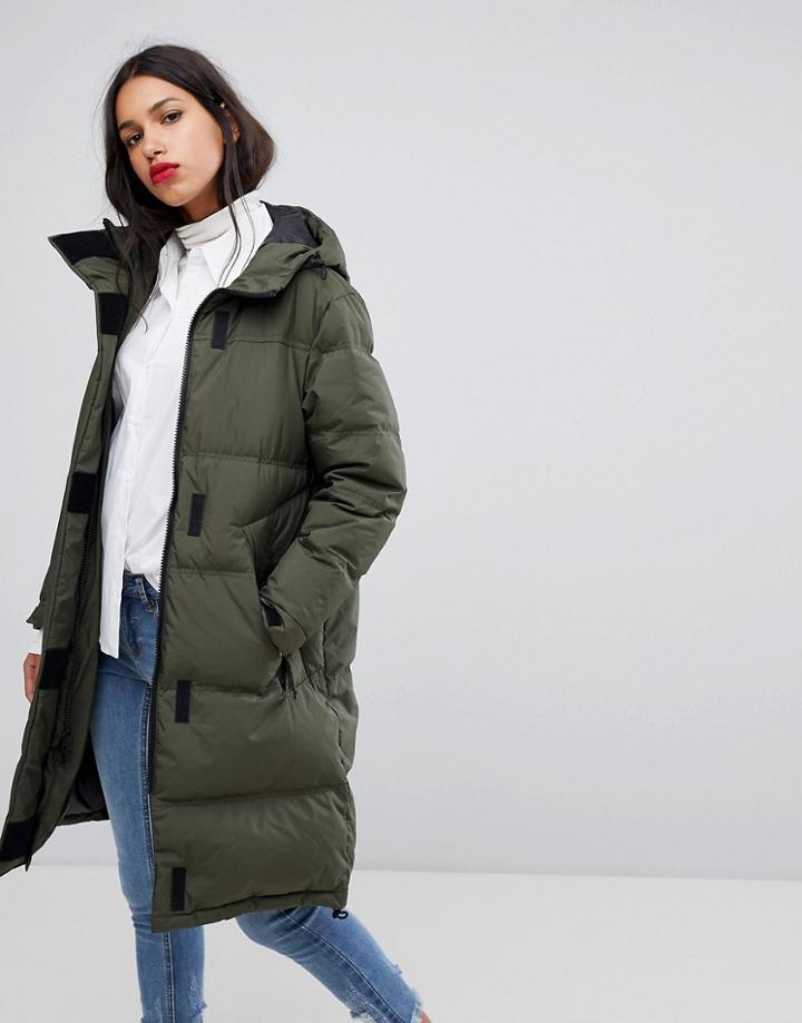 Selected Long Down Padded Coat - Green
