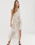 Y.a.s Vigga Floral Belted Maxi Dress - Pink