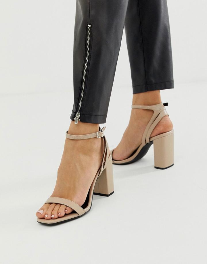 New Look Block Pu Sandal In Oatmeal - Beige