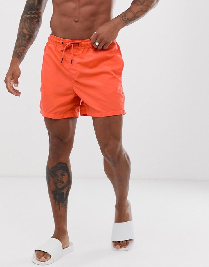 Jack & Jones Intelligence Swim Shorts With Contrast Lining-red
