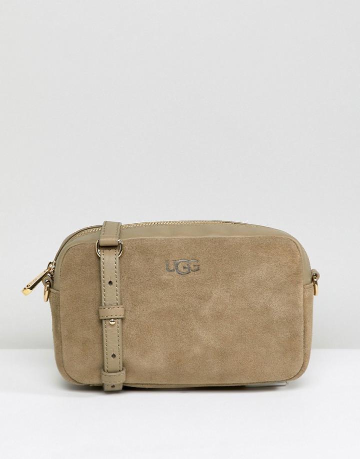 Ugg Janey Gray Suede Crossbody Bag - Gray