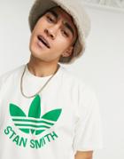 Adidas Originals Trefoil Stan Smith T Shirt In Off-white