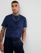 Gio Goi T-shirt With Tonal Logo - Navy