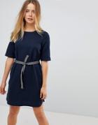 Vero Moda Tie Waist Shift Dress - Navy