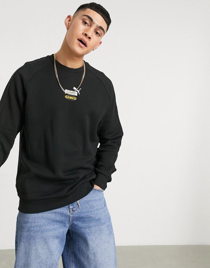 Puma King Logo Sweatshirt In Black