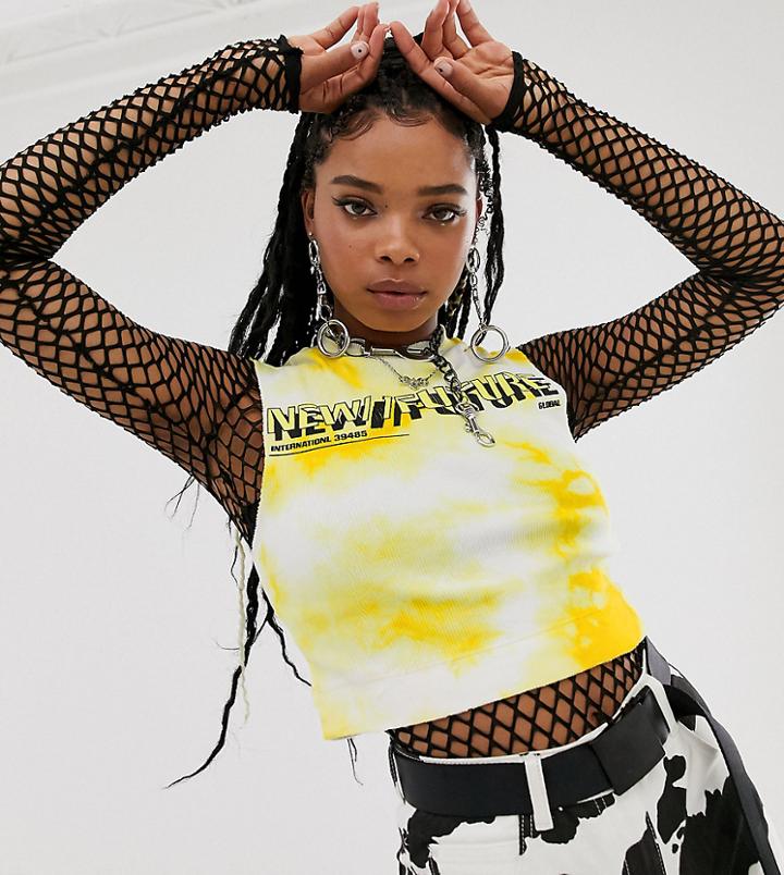 Collusion New Future Tie Dye Tank-yellow