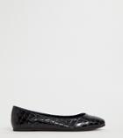 Asos Design Lassie Ballet Flats In Black Croc - Black