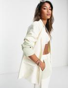 4th & Reckless Tailored Blazer In Color Block Ecru & Mint - Part Of A Set-multi