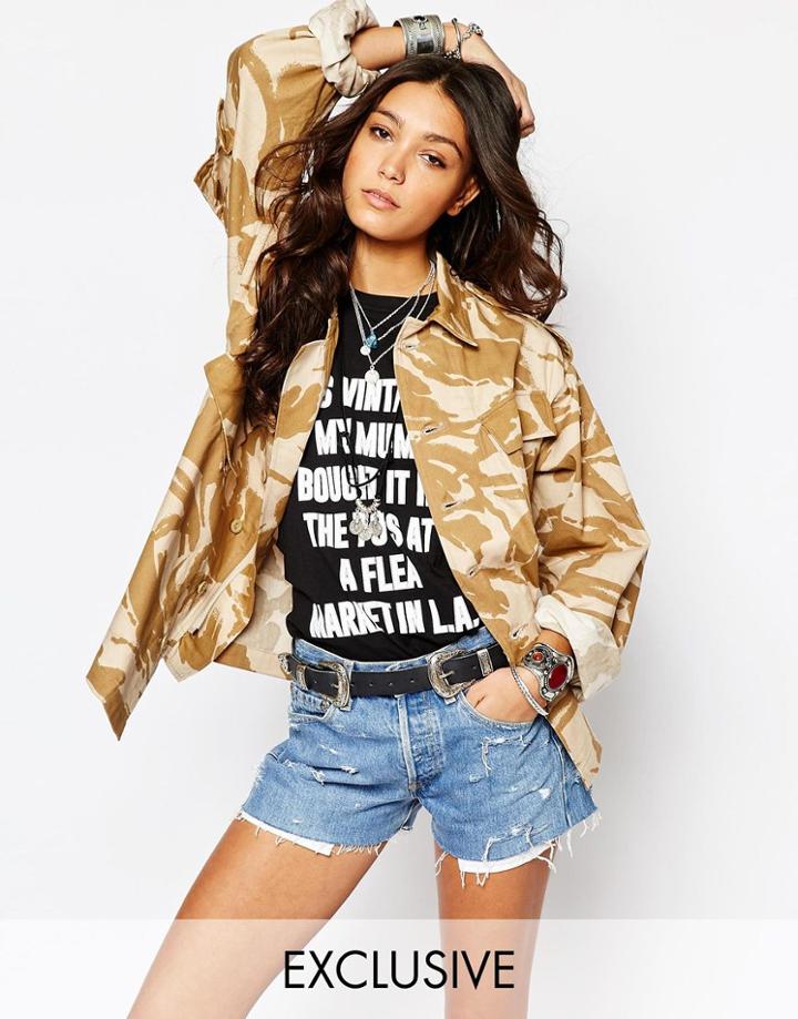 Reclaimed Vintage Lightweight Jacket In Desert Camo - Brown