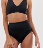 Asos Design Tall Recycled Mix And Match High Waist Bikini Bottom In Black - Black