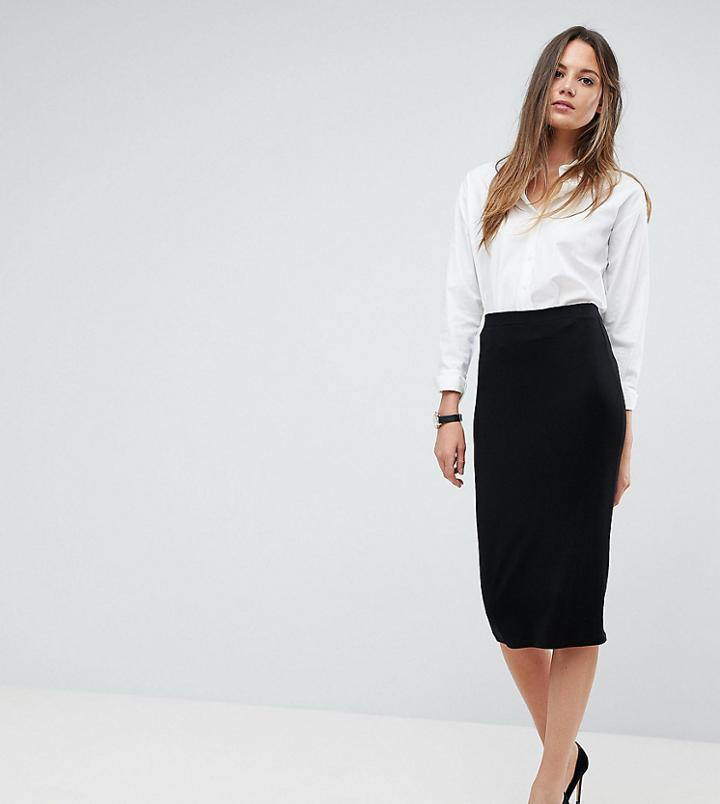 Asos Design Tall Jersey Pencil Skirt-black