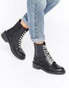 Pull & Bear Contract Lace Up Work Boot - Black