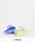 Topshop 2 Pack Mini Hair Claw Clips In Resin-multi