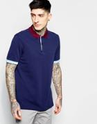 Fred Perry Polo Shirt With Contrast Collar Slim Fit - Carbon Blue
