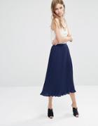 Greylin Jennel Pleated Midi Skirt - Navy