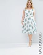 Asos Curve Kate Lace Midi Dress In Bouquet Floral - Floral Print