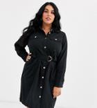New Look Curve Shirt Dress In Black