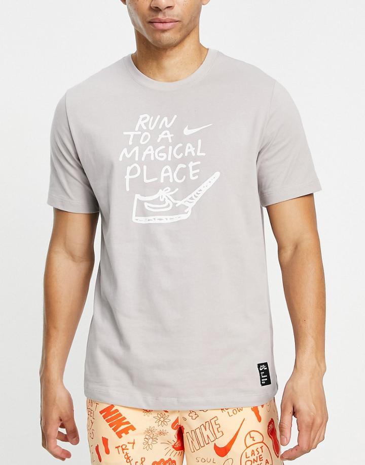 Nike Running A.i.r Graphic T-shirt In Gray
