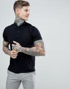 Hugo Donos Logo Polo Shirt In Black - Black