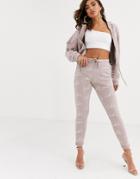 The Couture Club Tapered Motif Jogger In Pale Pink