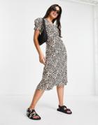 Influence Midi Tea Dress In Leopard Print-multi