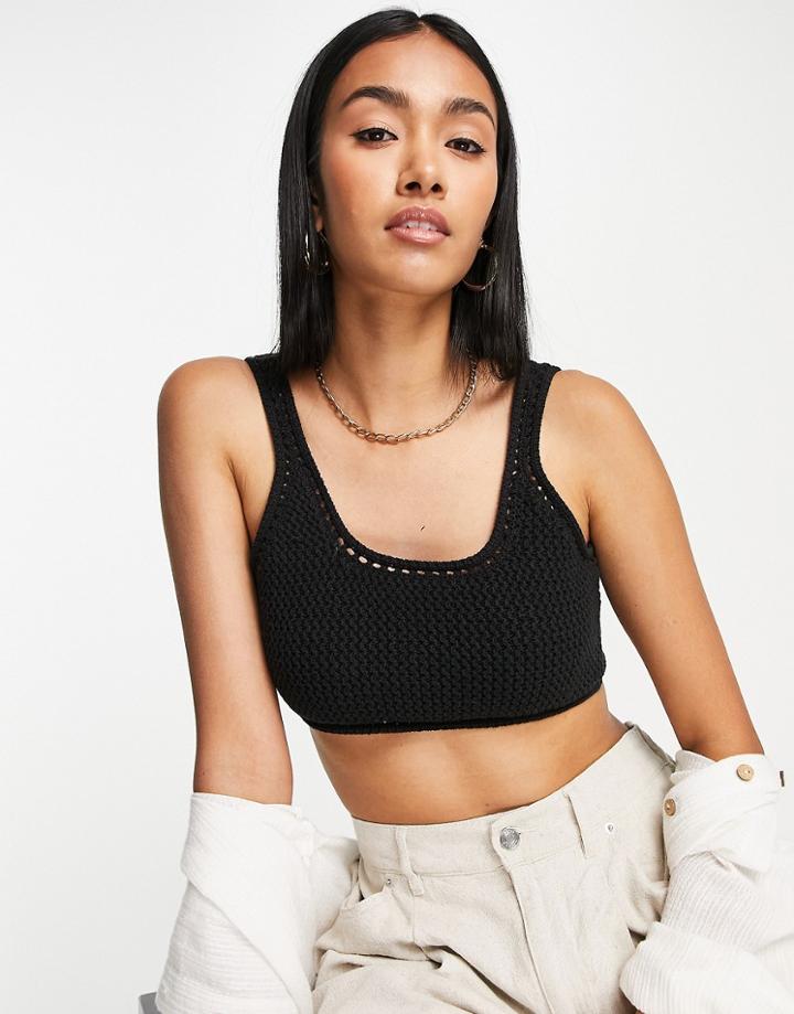 & Other Stories Crochet Crop Top In Black
