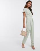 Asos Design Pleated Bodice Jumpsuit