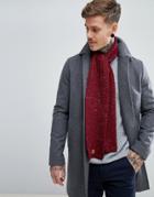 Dead Vintage Cable Scarf With Burgundy Fleck - Red