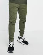 Hollister Skinny Sweatpants In Khaki-green