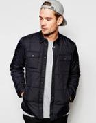 Blend Quilted Jacket Lightweight Nylon In Black - Black