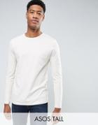 Asos Tall Long Sleeve T-shirt With Crew Neck - Beige