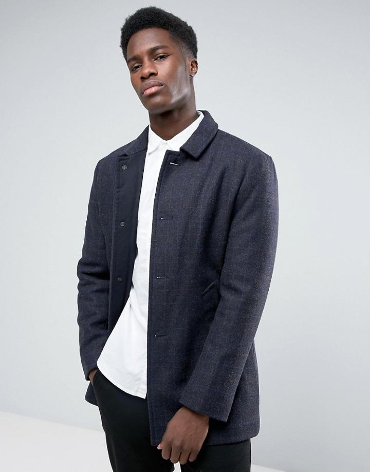 Selected Wool Car Coat - Navy
